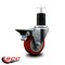 Service Caster 3.5'' Red Poly Swivel 1-3/4'' Expanding Stem Caster with Brake SCC-EX20S3514-PPUB-RED-PLB-134 - alternate 3